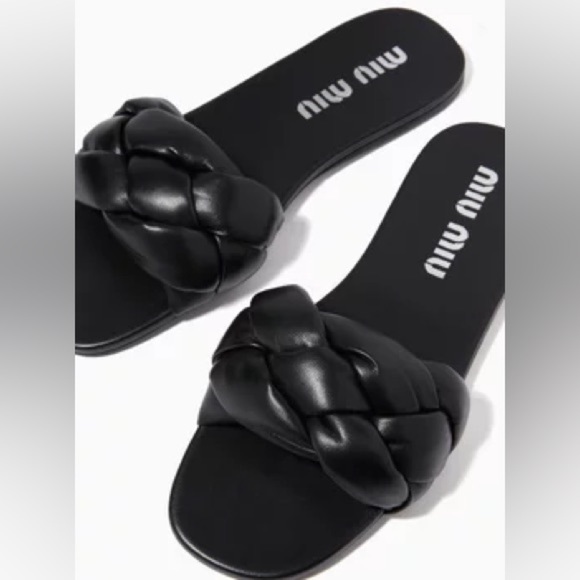 Miu Miu Flat Nappa Leather Sandals - Picture 3 of 7